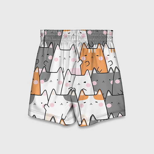 Детские шорты Семья котиков / 3D-принт – фото 2