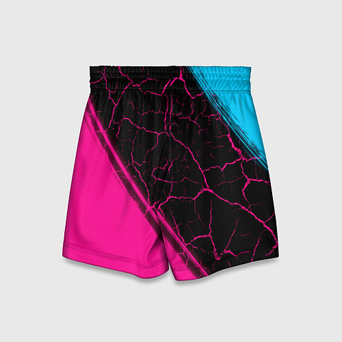 Детские шорты Minecraft - neon gradient: надпись, символ / 3D-принт – фото 2