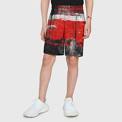 Шорты детские Красная белая черная краска, цвет: 3D-принт — фото 2