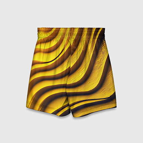 Детские шорты Желтые абстрактные полосы / 3D-принт – фото 2