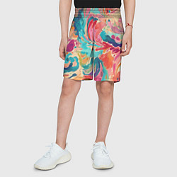 Шорты детские Акварельная абстракция, цвет: 3D-принт — фото 2