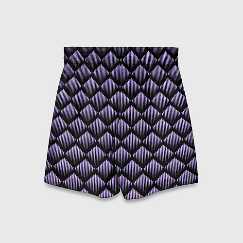 Детские шорты Фиолетовые выпуклые ромбы / 3D-принт – фото 2