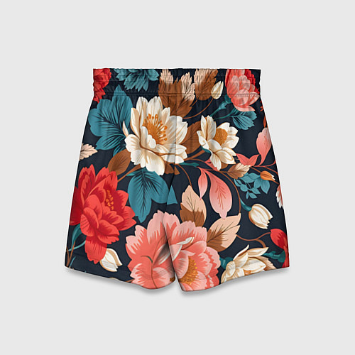 Детские шорты Летние цветы - паттерн / 3D-принт – фото 2