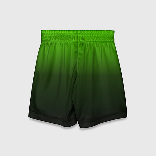 Детские шорты Градиент ядовитый зеленый - черный / 3D-принт – фото 2