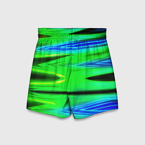 Детские шорты Green blut geometry / 3D-принт – фото 2