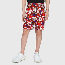 Шорты детские Новогодний паттерн с дедами морозами, цвет: 3D-принт — фото 2