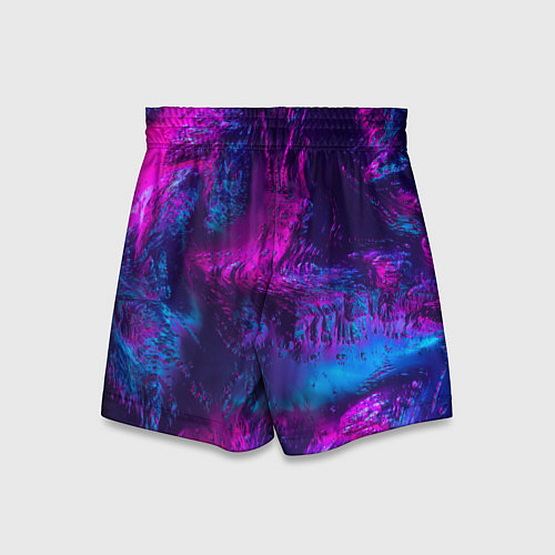 Детские шорты Неоновая абстракция синий и розовый / 3D-принт – фото 2