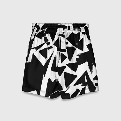 Детские шорты Абстрактная чёрно-белая композиция / 3D-принт – фото 2