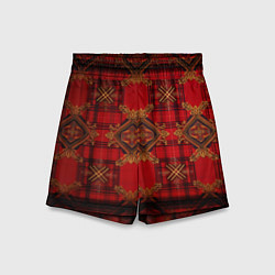 Шорты детские Красная шотландская клетка royal stewart, цвет: 3D-принт