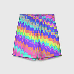 Шорты детские Искаженные разноцветные полосы, цвет: 3D-принт