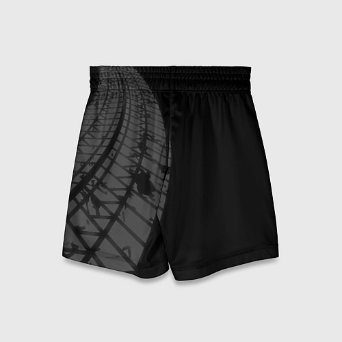 Детские шорты Jaguar speed на темном фоне со следами шин по-верт / 3D-принт – фото 2