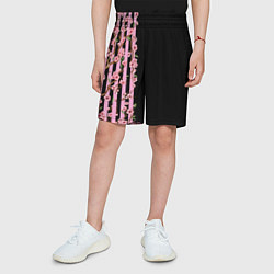 Шорты детские Сакура и полосы, цвет: 3D-принт — фото 2
