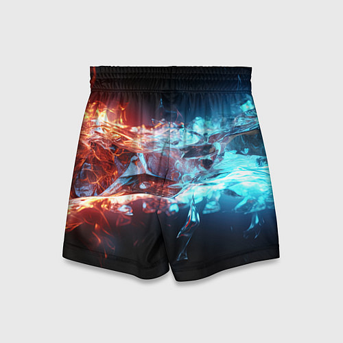 Детские шорты Лед и пламя абстракция / 3D-принт – фото 2
