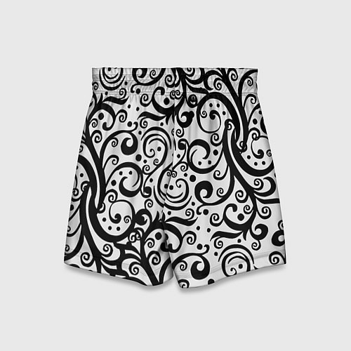Детские шорты Чёрный кружевной узор / 3D-принт – фото 2