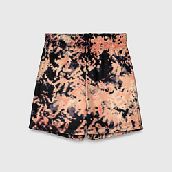 Шорты детские Абстракция чёрный и бледно-оранжевый, цвет: 3D-принт