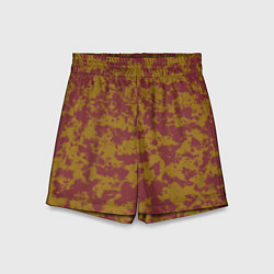Шорты детские Бордово-горчичные пятна, цвет: 3D-принт