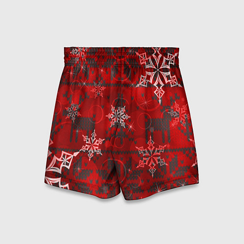 Детские шорты Рождественские узоры снежинки / 3D-принт – фото 2