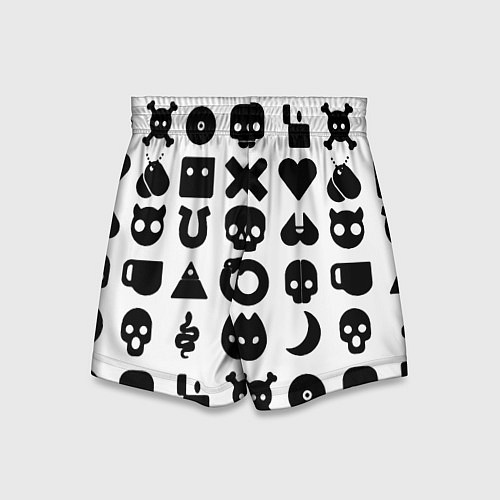 Детские шорты Love death robots pattern white / 3D-принт – фото 2