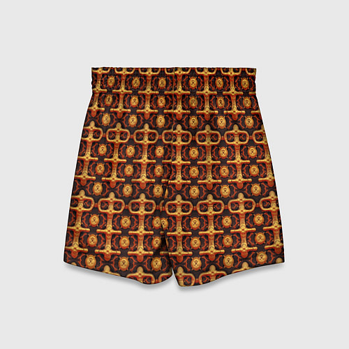 Детские шорты Оранжевый деревянный абстрактный паттерн / 3D-принт – фото 2