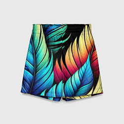 Шорты детские Color feathers - neon, цвет: 3D-принт