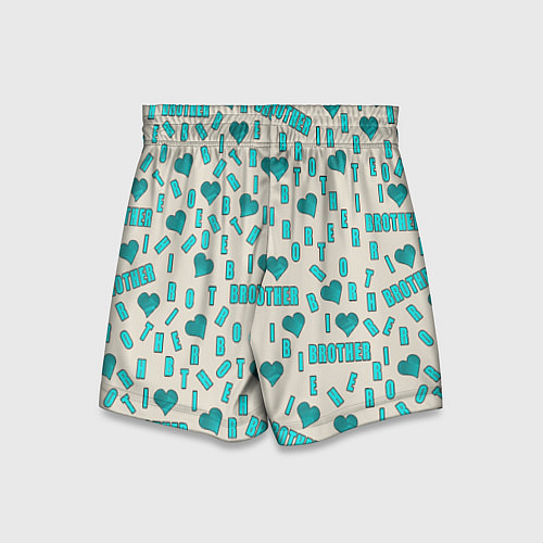 Детские шорты Я люблю брата, буквы паттерн / 3D-принт – фото 2