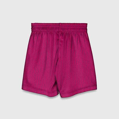 Детские шорты Насыщенный тёмно-розовый в полоску / 3D-принт – фото 2