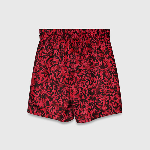 Детские шорты Тёмно-красный паттерн пятнистый / 3D-принт – фото 2