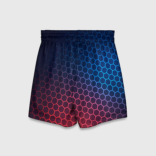 Детские шорты Death Stranding неоновые соты / 3D-принт – фото 2