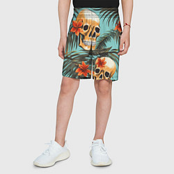 Шорты детские Черепа на море, цвет: 3D-принт — фото 2
