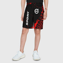 Шорты детские Volvo red sport tires, цвет: 3D-принт — фото 2