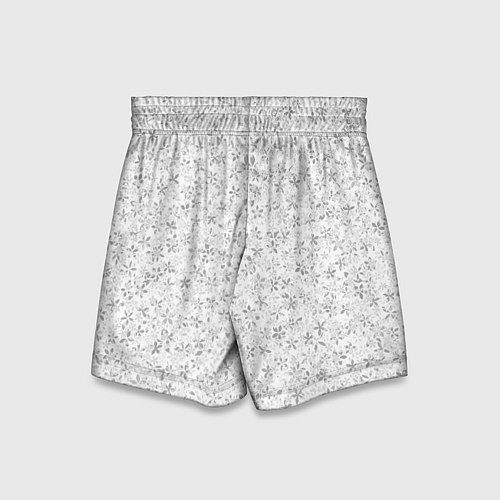 Детские шорты Серо-белый цветочный паттерн / 3D-принт – фото 2