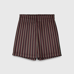 Шорты детские Чёрно-красный в тонкую полоску, цвет: 3D-принт