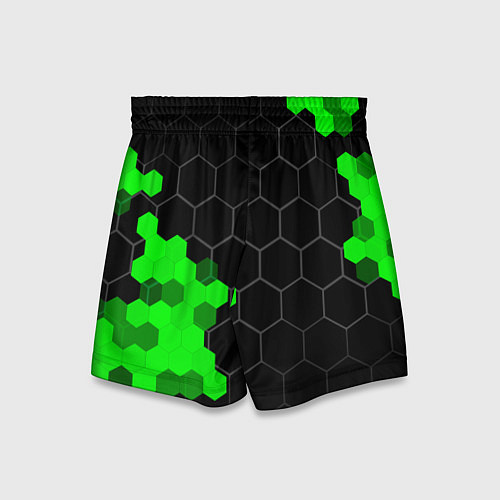 Детские шорты Land Rover green sport hexagon / 3D-принт – фото 2