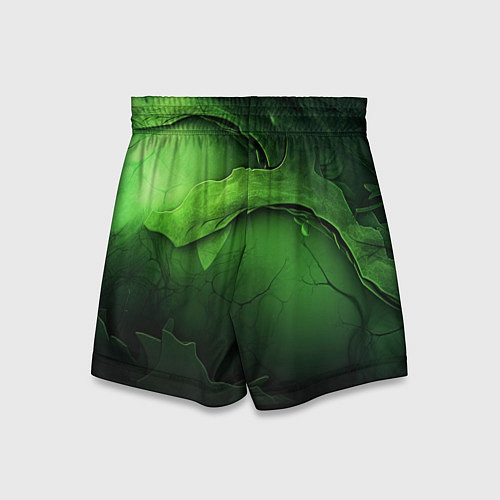Детские шорты Зеленая яркая абстрактная текстура / 3D-принт – фото 2
