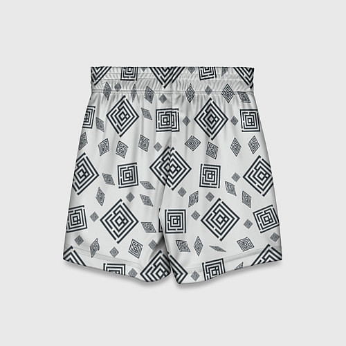 Детские шорты Ромб лабиринт паттерн / 3D-принт – фото 2