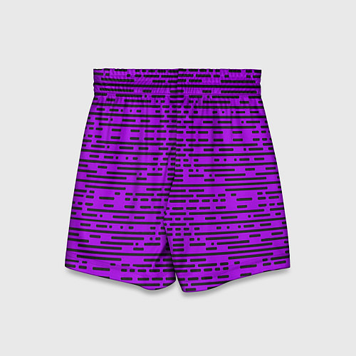Детские шорты Чёрные полосы на фиолетовом фоне / 3D-принт – фото 2