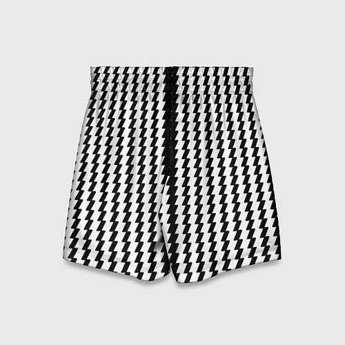 Детские шорты Чёрно-белые вертикальные полосы / 3D-принт – фото 2