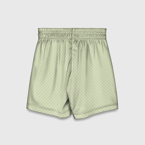 Детские шорты Светлый оливковый паттерн сеточка / 3D-принт – фото 2