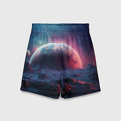 Шорты детские Фантастика космос и планета, цвет: 3D-принт