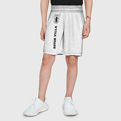 Шорты детские Aston Villa sport на светлом фоне по-вертикали, цвет: 3D-принт — фото 2