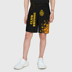 Шорты детские Club Brugge - gold gradient вертикально, цвет: 3D-принт — фото 2