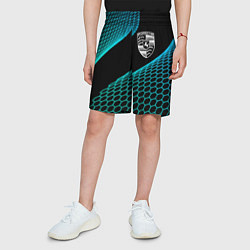 Шорты детские Porsche electro hexagon, цвет: 3D-принт — фото 2