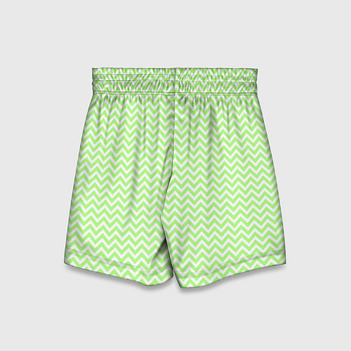 Детские шорты Светло-зелёный ломаные полосы / 3D-принт – фото 2