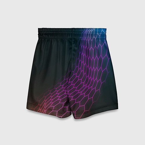 Детские шорты Exeed neon hexagon / 3D-принт – фото 2