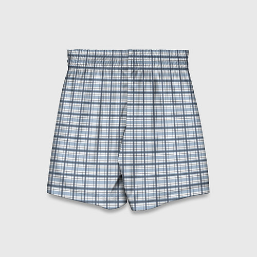 Детские шорты Светлый бело-синий паттерн клетчатый / 3D-принт – фото 2