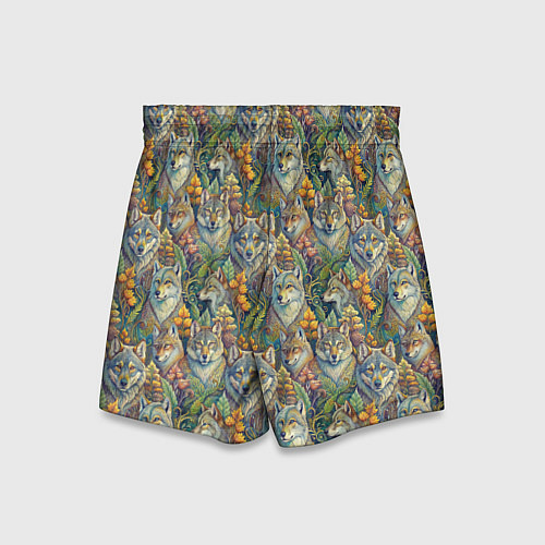 Детские шорты Волки паттерн / 3D-принт – фото 2