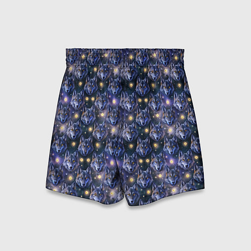 Детские шорты Волчий стиль дизайн с мордами волков / 3D-принт – фото 2