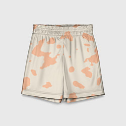 Шорты детские Бежевый пятнистый паттерн, цвет: 3D-принт