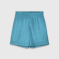 Шорты детские Голубой в чёрные волнистые линии, цвет: 3D-принт