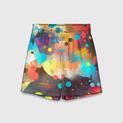 Шорты детские Акварельная абстракция - нейросеть, цвет: 3D-принт